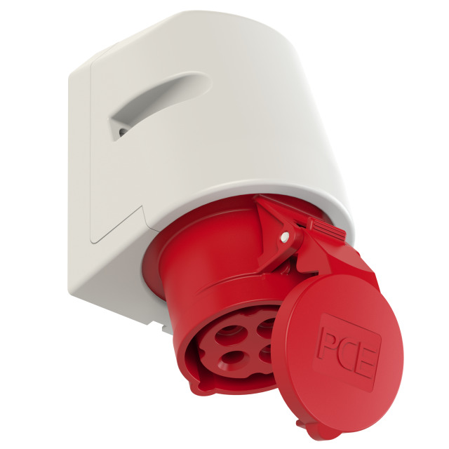 CEE-wall mounted socket 16A 4p 6h IP44