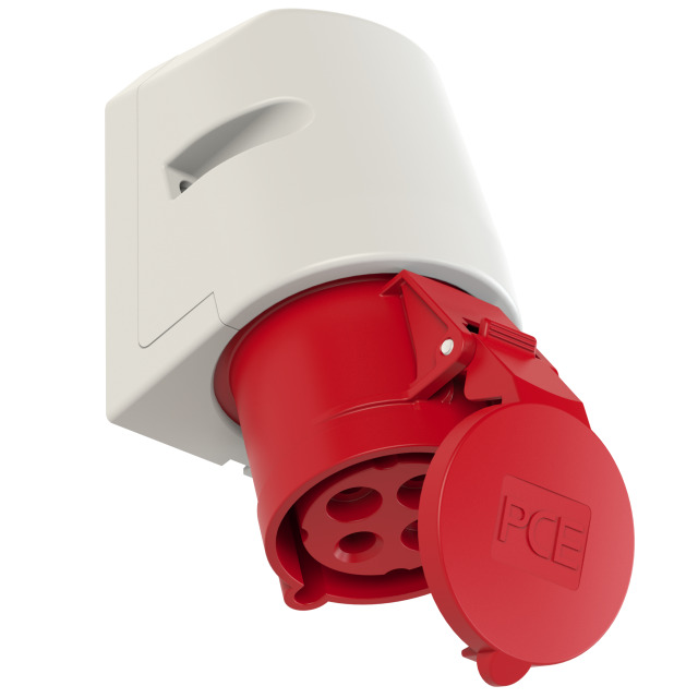 CEE-wall mounted socket 32A 4p 6h IP44