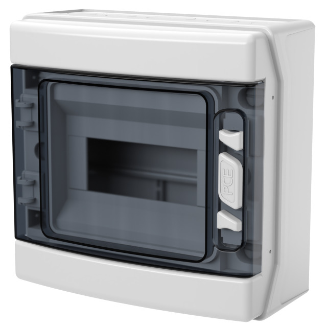 Enclosure T-BOX 1x8 units window IP65