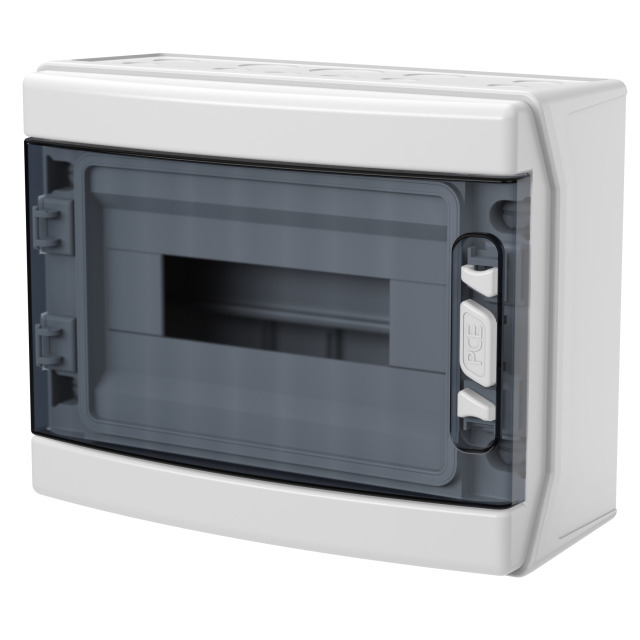 Enclosure T-BOX 1x12 units window IP65