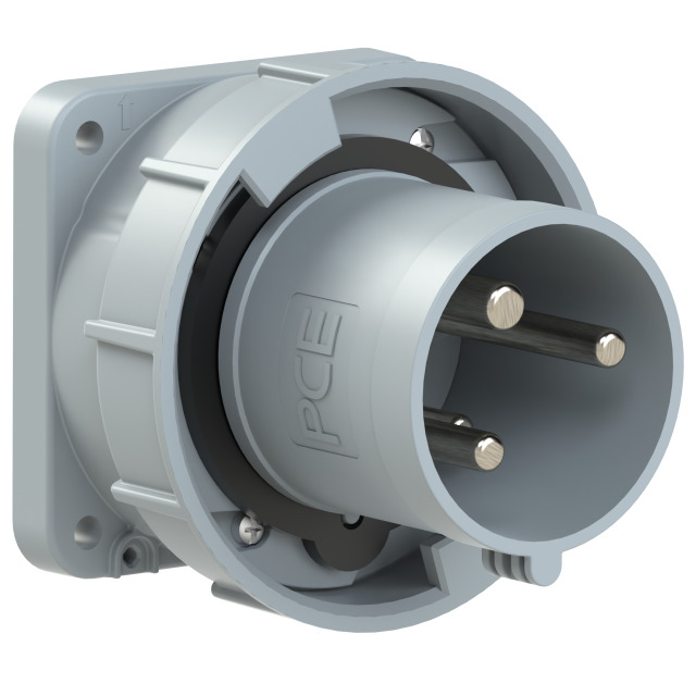 CEE-flanged plug straight 63A 3p 1h IP67 POWER TWIST