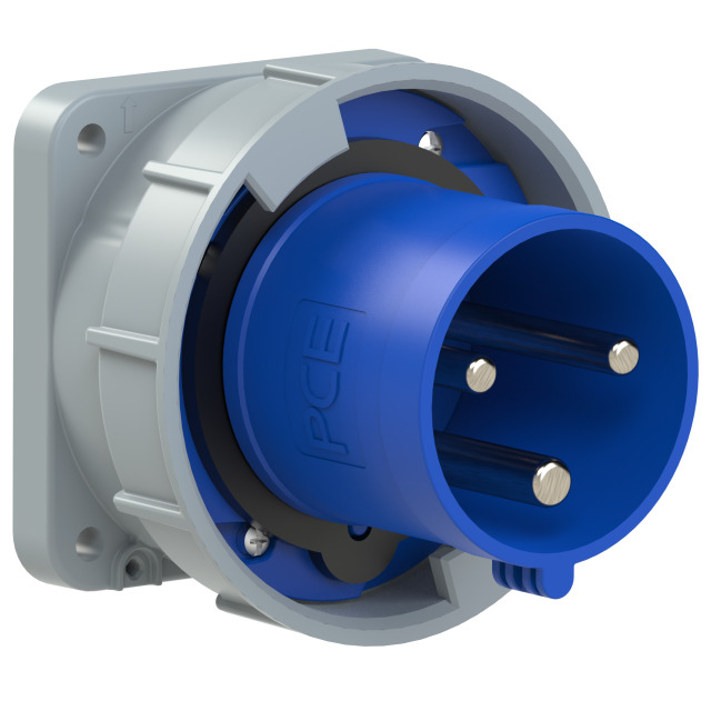 CEE-flanged plug straight 63A 3p 6h IP67 POWER TWIST