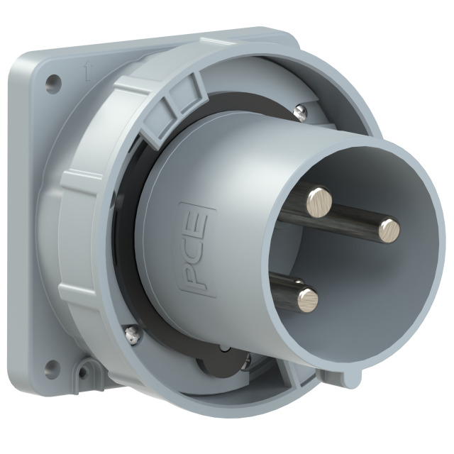 CEE-flanged plug straight 125A 3p 1h IP67 POWER TWIST