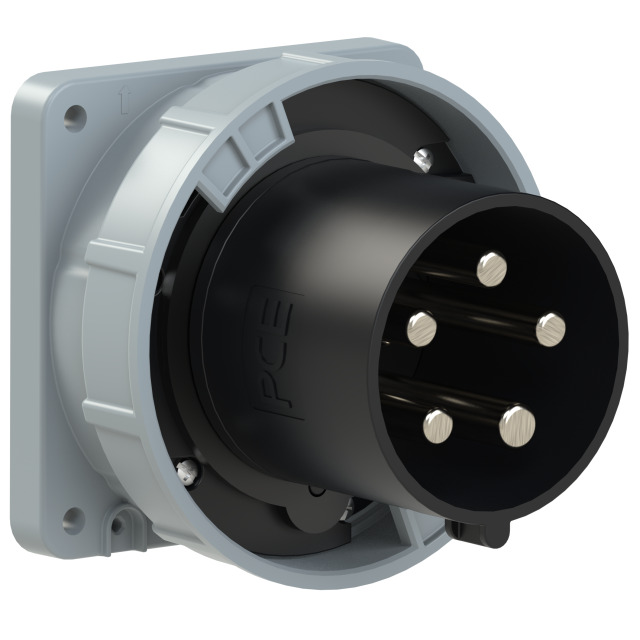CEE-flanged plug straight 125A 5p 7h IP67 POWER TWIST