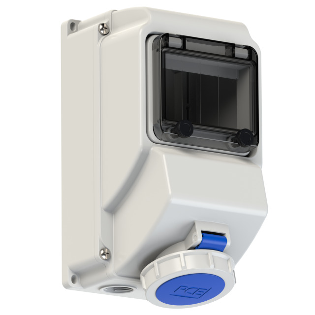 CEE-wall mounted socket mit Fenster 16A 4p 9h IP67
