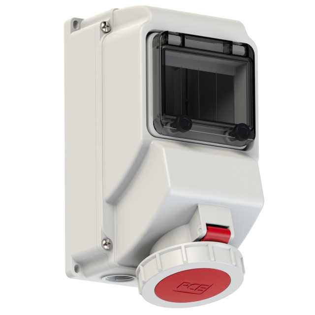 CEE-wall mounted socket mit Fenster 32A 3p 9h IP67