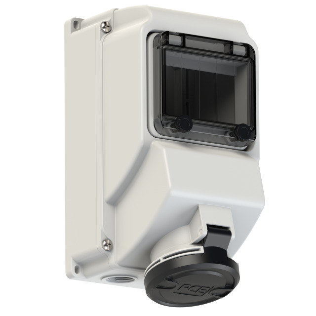CEE-wall mounted socket mit Fenster 32A 4p 7h IP44